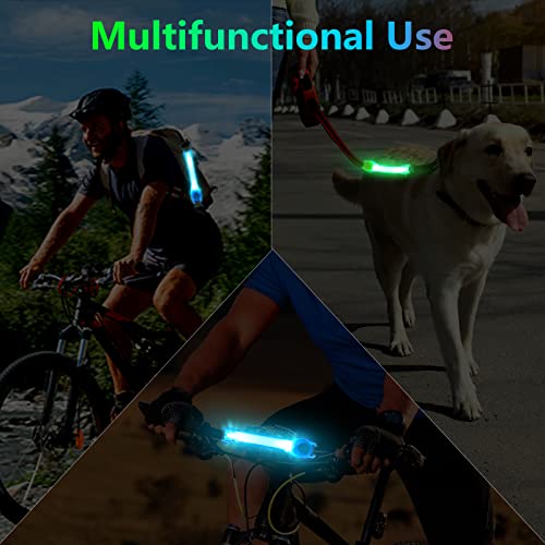 flintronic LED Leuchthalsband Hunde Halsband, Leuchtend Hundehalsband, Sicherheits LED Leuchtband für Hunde Katzen, LED Licht Blinklicht mit Klettverschluss, Helle Sicherheit für Die Nacht