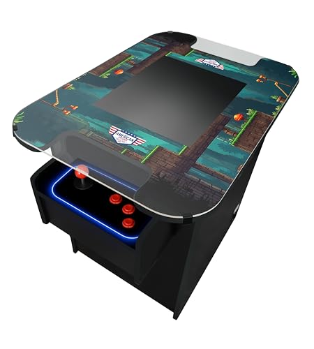 All American Arcades Cocktail Arcade Machine – Full-Size Sit-Down Retro Arcade Table | Dual Controls, 60Classic Games | Fully Assembled, Made in The USA, 3-Year Warranty B Graphics