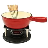 osoltus Fondue Käsefondue Gusseisen (rot)