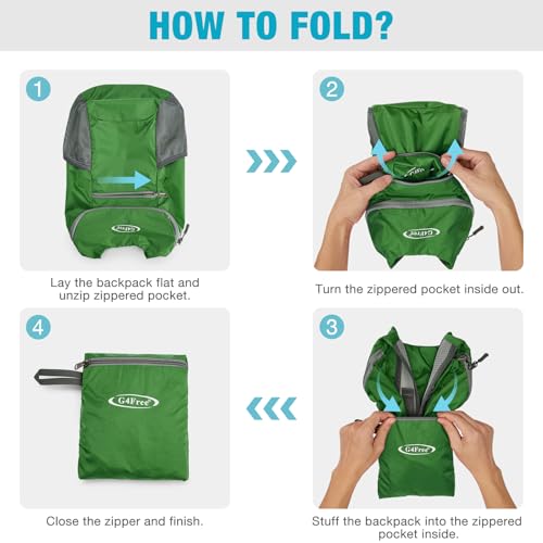 Image of G4Free Lightweight Packable Hiking Backpack for Men Women Small Hiking Daypacks Foldable Shoulder Pack Casual Outdoor Bag 11L