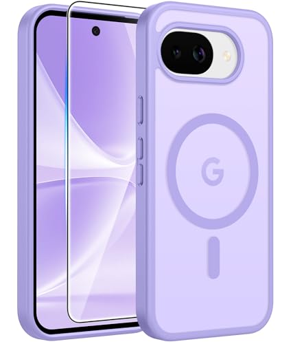 Image of FNTCASE for Google Pixel 10a Case: [Compatible with Magsafe] Translucent Matte Cases with [Screen Protector] Military Grade Shockproof Protective Magnetic Phone Cover for Pixel 10A - Light Purple