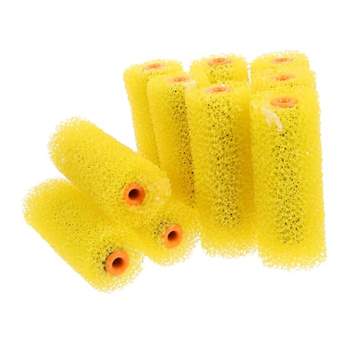 DIYEAH 10pcs Embroidery Roller Brush Paint Roller Sponge Texture Paint for Walls Refillable for Walls Ceilings for Drywall Texture Brush Projects