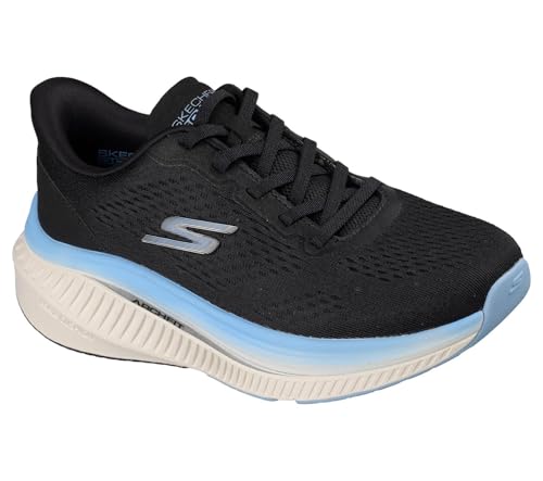 Skechers Women's Max Cushioning Arch Fit Roslyn Sneaker, Black/Blue, 8