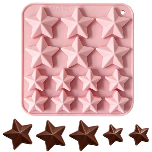 5 Star Moule à Chocolat en Silicone - Moule à Chocolat Flexible Anti-Adhérent pour Chocolat, Bonbon, Gelée & Glaçons - Moule en Silicone Réutilisable en Forme...