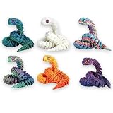 WmerWmn 3D Printed Animals, 6PCS 3D Printed Snake, 3D Snake for Activities Displays and Collectors, Realistic Reptile Models with Flexible Articulation for Easter Basket Stuffers