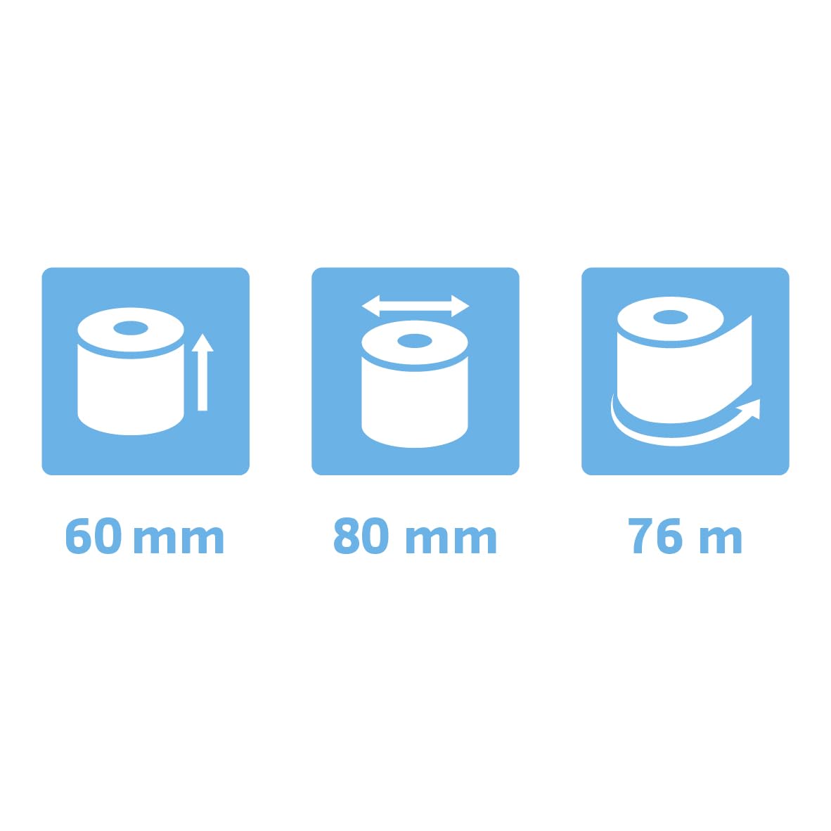 Bobines pour Tickets de Carte Bancaire et Terminal de Paiement 60x80x12x78-1 Pli Thermique 55g/M