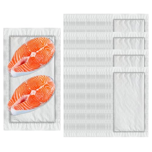 Caschette para – Almohadillas absorbentes de carne | 100 unidades Dri Lock 50/80 gramos de papel de cocina – Suministros de cocina higiénicos manteniendo el embalaje en seco para el sellador al vacío