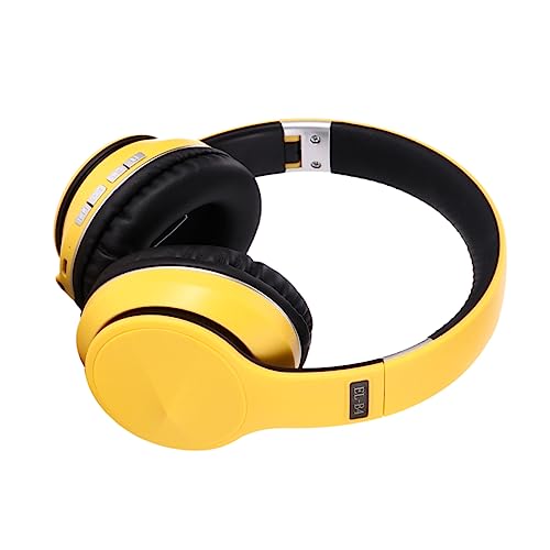 Casque audio circum-aural sans fil 5.0 jaune pliable avec arceau réglable BESPORTBLE