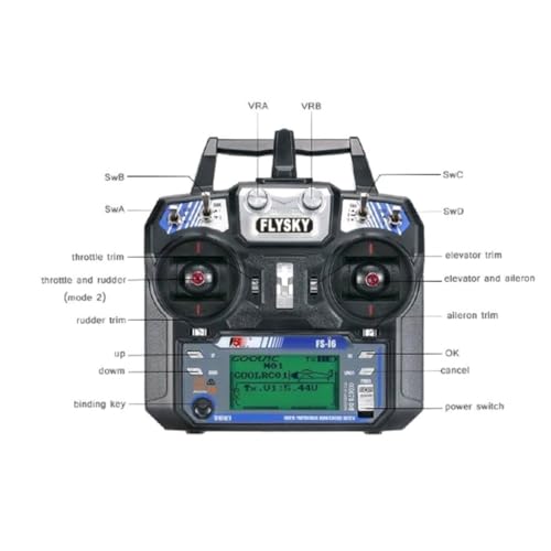 Image of FlySky FS-i6 2.4GHz 6 Channel RC Transmitter with FS-iA6B Receiver AFHDS 2A LCD Display for RC Drone Quadcopter Airplane Helicopter FPV RC Car Simulator Training