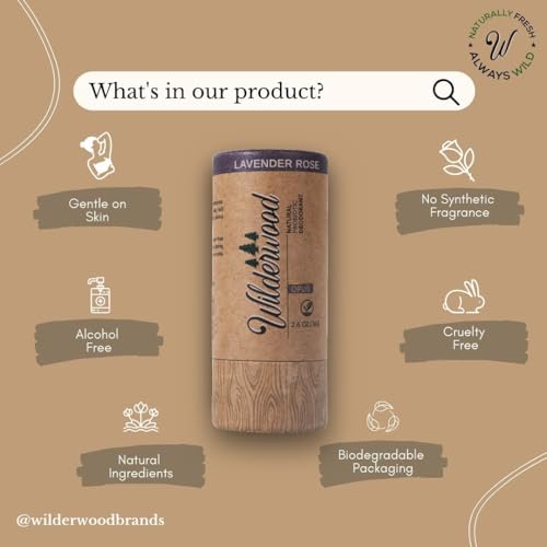 WILDERWOOD-Lavender-Rose-Sensitive-Skin-Probiotic-Natural-Deodorant-Natural-Deodorant-for-Women-Men-Aluminum-Free-Baking-Soda-Free-From-Parabens-Sulfates-Phthalates-26-oz