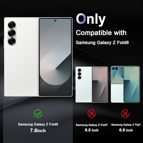 Image of Case for Samsung Galaxy Z Fold 6, Military Grade Drop Protection Clear Phone Case, Yellowing Resistant, Anti-Scratch Hard PC Back, Shockproof Hard Ultra-Thin Protective Cover, Transparent
