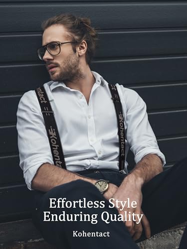 Image of Men's Industrial Strength Suspenders 2-Inch Wide X-Back Heavy Duty Braces Strong Metal Clips, Elastic Adjustable
