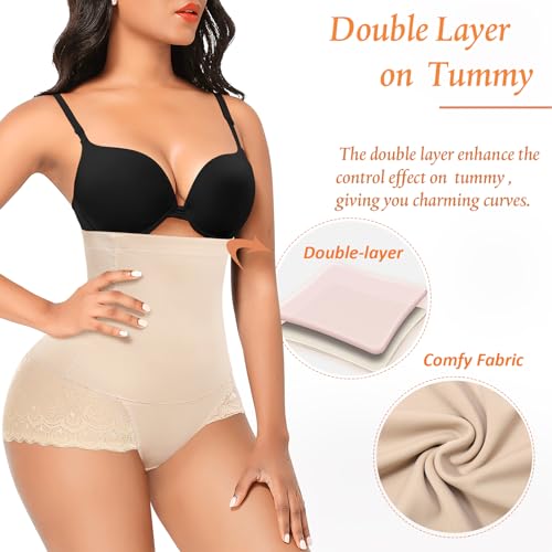 Image of Werena Tummy Control Shapewear Underwear for Women High Waisted Body Shaper Panties Shaping Briefs