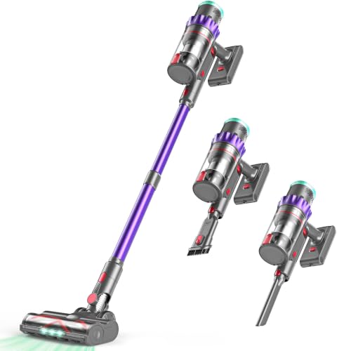 Image of Cordless Vacuum Cleaner, 550W 48kPa 60 Mins Runtime Vacuum Cleaners for Home, Stick Vacuum with Intelligent Display, Rechargeable Battery and Anti-Tangle Brush, Perfect for Pet Hair /Carpet