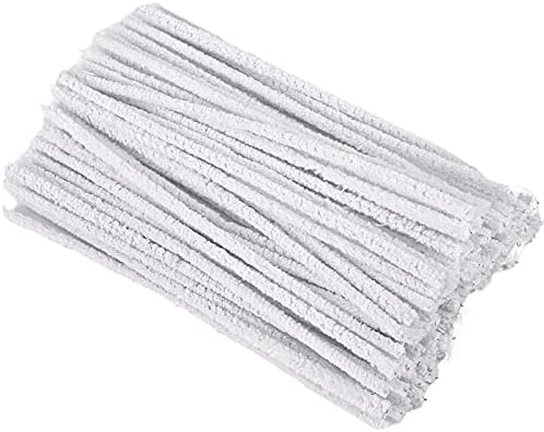 100 Pack White Pipe Cleaners Flexible Strong Suitable for Smoking Pipe, DIY Crafts, Long Pipe Cleaners
