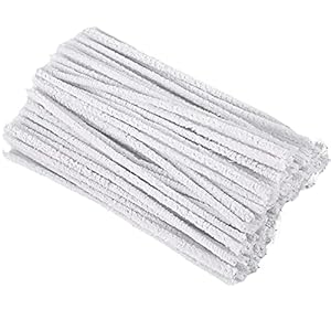50 Pack White Pipe Cleaners Flexible Strong Suitable for Smoking Pipe, DIY Crafts, Long Pipe Cleaners