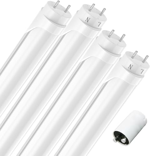 JESLED LED Leuchtstoffröhre 60 cm, T8 G13 LED Röhre Flimmerfrei, 9 Watt 1485 Lumen(165lm/W), Kaltweiß 6000K leuchtstofflampe mit Starter für Garage, Werkstatt, Unterbauleuchte, Büros, 4 Stück