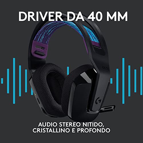 535 LIGHTSPEED Cuffia con Microfono Gaming Wireless - Cuffie Supra-Aurali Leggere, Microfono Flip to Mute, Audio Stereo, Compatibile con PC, PS4, PS5, Ricaricabile Tramite USB - Nero - Cuffia gaming - Immagine 8