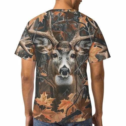 Camo Deer/Bear/Wolf Camouflage Hunting Tshirt Mens Animal Print Outdoor Casual Short Sleeve T-Shirts3