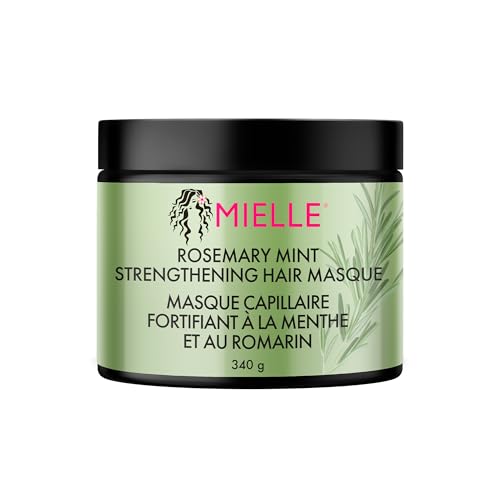 Mielle Rosemary Mint Strengthening Hair Mask for Damaged Hair - Deep Conditioning Treatment Enriched with Biotin Honey & Coconut Oil - Helps Encourage Longer Healthier Strands 340 ml (Pack of 1)