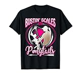 Bowfishing Women Bustin Scales In Ponytails Girls Bow Fish T-Shirt