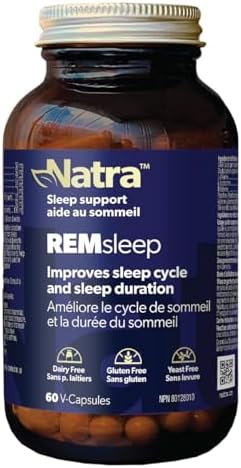 Natra REM Sleep Natural Aid Supplement - Helps You Fall Asleep Faster | Shift Work & Jet Lag Support | Circadian Rhythm Reset - 60 V-Capsules
