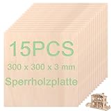 WOPPLXY 15 placas de madera contrachapada de 3 mm, proyectos láser