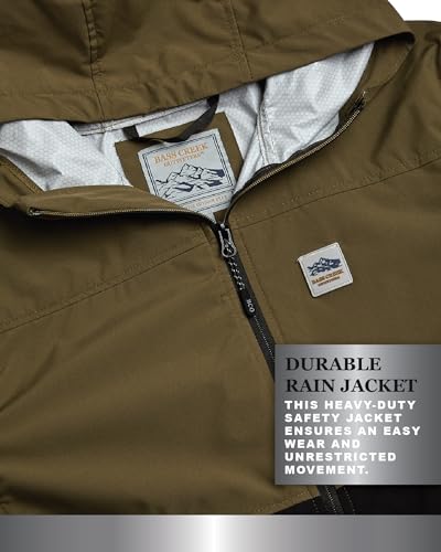 Bass Creek Outfitters Mens Windbreaker with Hood - Zip Up Mens Lightweight Jackets with Reflective Back Tape for Outdoor Work3