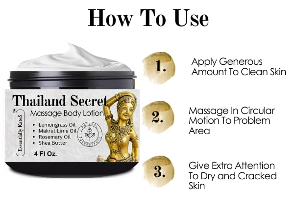 Image of Essentially KateS Thailand Secret Specialty Body Lotion 4 Fl Oz - (Parent) - Infused with Makrut Lime Leaf, Lemongrass Oil, Rosemary Oil and Shea Butter - Calming, Soothing, Relaxing, and Hydrating