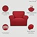 Easy-Going Stretch Chair Sofa Slipcover 1-Piece Couch Sofa Cover Furniture Protector Soft with Elastic Bottom for Kids, Pet. Spandex Jacquard Fabric Small Checks (Chair, Christmas Red)