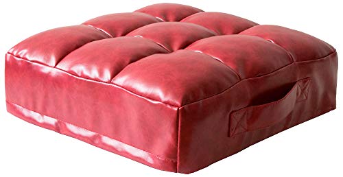 宮武製作所 レザークッション Abile 幅38×奥行き38×高さ14cm レッド 厚さ CN-380 RD