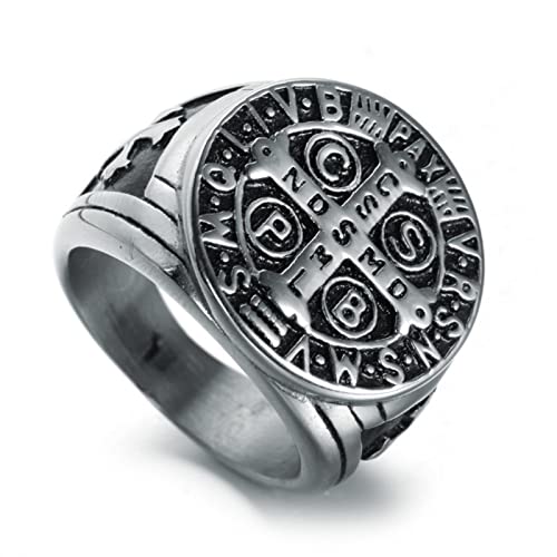 Jérusalem Croix Anneau en Acier Inoxydable Croisés Religieux Mâle Médiéval Chevalier Templier Militaire Anneaux pour Hommes Bijoux Cadeau