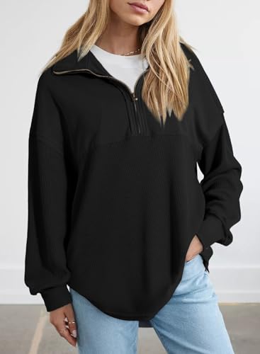 Image of SHEWIN Women Fall Sweatshirt Casual Half Zip Pullover Fall Top 2026 Clothes