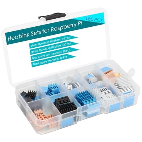 100 Pcs Raspberry Pi 4 Heatsink, MazerPi Raspberry Pi Heatsink Set Aluminum Heatsink with 3M 8810 Thermal Pad Copper Heatsink for Raspberry Pi 4 Model B/ 3B+/ 3B/ 2B Cover