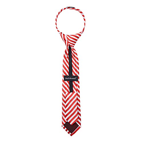 Jacob Alexander Young Boys' Candy Cane Stripe 11 inch Pre-Tied Zipper Neck Tie3