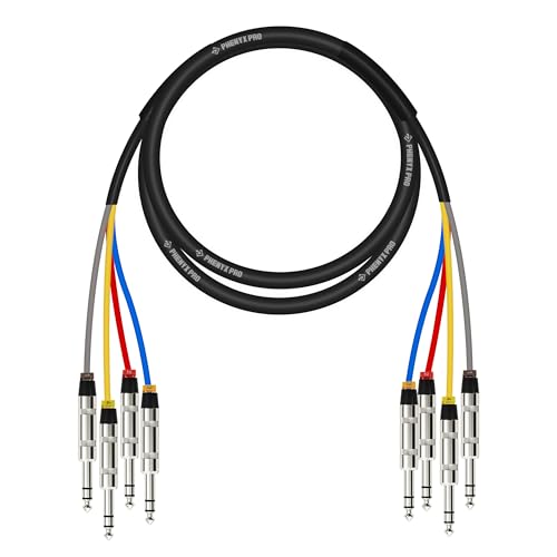 Phenyx Pro 4-Channel 1/4-Inch TRS Patch Cable 6 ft PCBL-QR4IN1-6