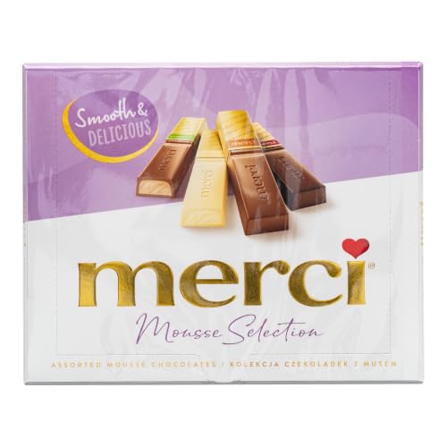 Mousse Selection Filled Chocolates Merci, Romantic Gift Box, 20 Pc, 7.4 oz