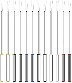 OUNONA 12 Pieces 24 cm Stainless Steel Fondue Forks Cheese Fondue Forks with Heat Resistant Handle for Chocolate Fountain Cheese Fondue Fried Marshmallows