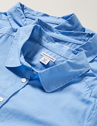 Amazon Essentials Girls' Uniform Long Sleeve Stretch Poplin Button-Down Shirts, Pack Of 3, Blue, Xx-Large Plus #TOP3