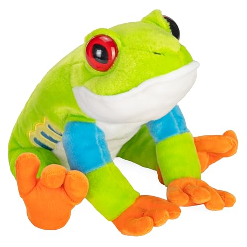 Peluche rainette aux yeux rouges haut de gamme en matière recyclée