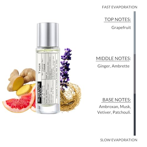Image of Alternate Scents TYGER Men's Perfume 40ml | Fresh Woody Citrus & Earthy Aroma | Intense 30% Oil Concentration | Long Lasting French Inspired Fragrance
