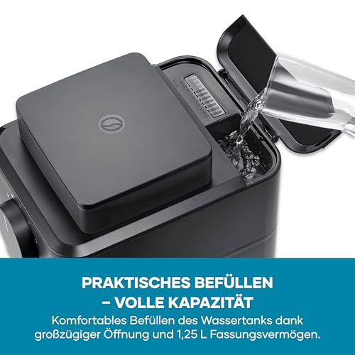 Severin Filter-Kaffeemaschine mit Glaskanne, individueller Mahlgrad, 10 Tassen, 1,25L, Tropfstopp, inkl. Löffel, Permanentfilter, Reinigungsbürste, automatische Abschaltung, 1000W, schwarz, KA 9215 6