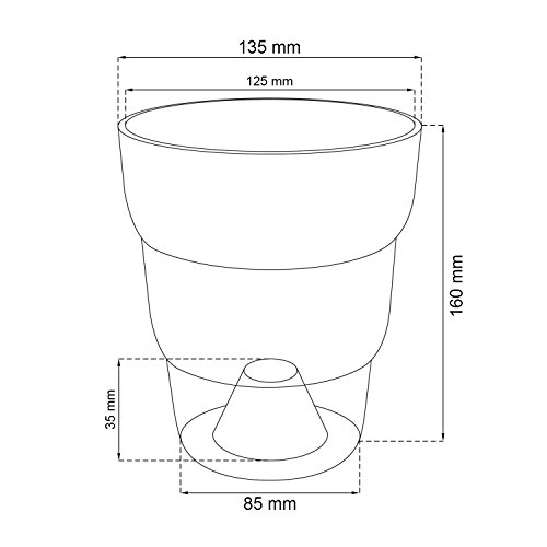 Pot van keramiek, serie Orchid van Polnix, transparant, diameter 13,5 cm, hoogte 16,5 cm - Image 3