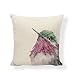 JimAndAlice Funda de cojín Simple Acuarela pájaro colibrí 45 * 45 CM 30 * 50 CM Ramas de árbol Tropical Sala de Estar sofá decoración de Coche Funda de Almohada