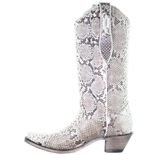 CORRAL LADIE'S NATURAL PYTHON, SNIP TOE, LEATHER SOLE, WESTERN, A37984