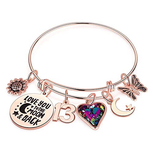 Image of Ursteel Birthday Gifts for Women Girls Bracelet, Birthday Charm Bracelets 10th 20th 30th 40th 50th 60th 70th 80th 90th Birthday Gift for Daughter, Sister, Friend, Teen Girls, Mom, Grandma