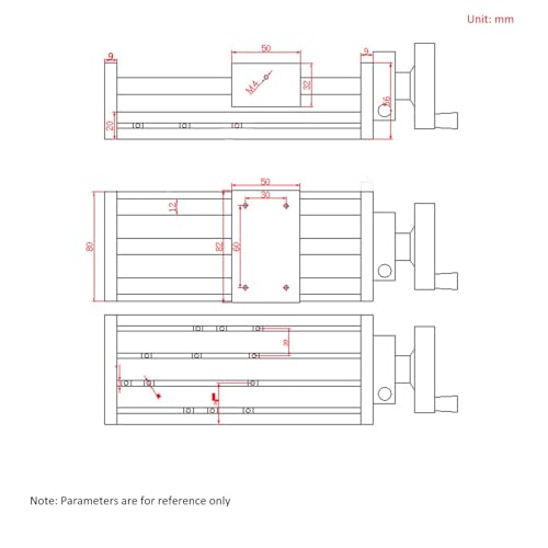 Guide en alliage d'aluminium pour automatisation précise non standard avec course ajustable