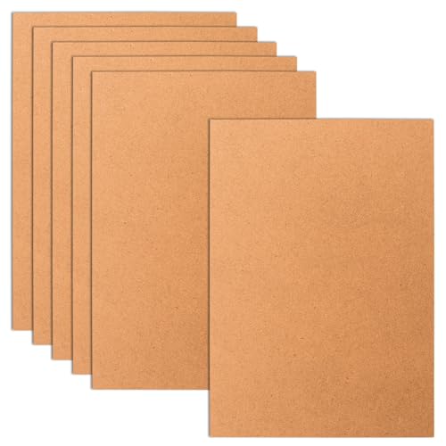 6 tableros de madera MDF A4 para manualidades, 2 mm, tableros de fibra de densidad media, hojas rectangulares de madera MDF para grabado láser, pintura, pirografía, proyectos de bricolaje y decoración