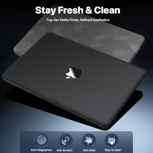 Image of Soonjet for MacBook Air 13 inch Case M5 M4 M3 M2 2026-2022 Clear Cover 13.6 | Anti Crack, TPU Bumper, Thin Lightweight, Fingerprint & Scratch Resistant Matte, Protective Laptop Hard Shell, Close Seamless
