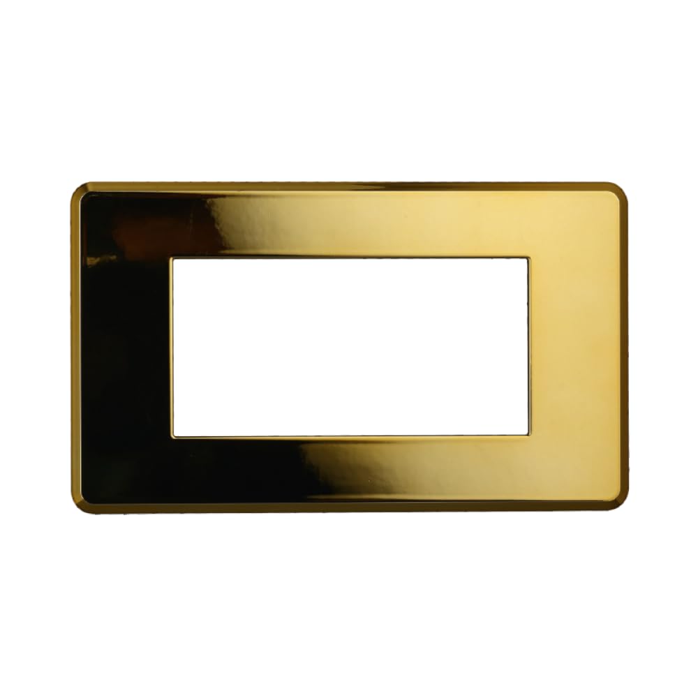 10 Placche Slim, 4 moduli/posti, Compatibile Con BTicino Axolute Air, oro lucido, Placca ultra sottili, Plastica di alta qualità, 100% compatibile con supporti e moduli originali